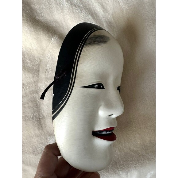 Antique NOH Japanese Young Girl Mask Ko-omote Japan Pottery - Picture 2 of 10